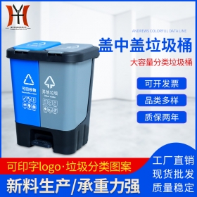 重庆盖中盖分类垃圾桶双桶双盖